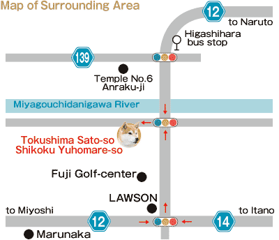 map of the surrounding area